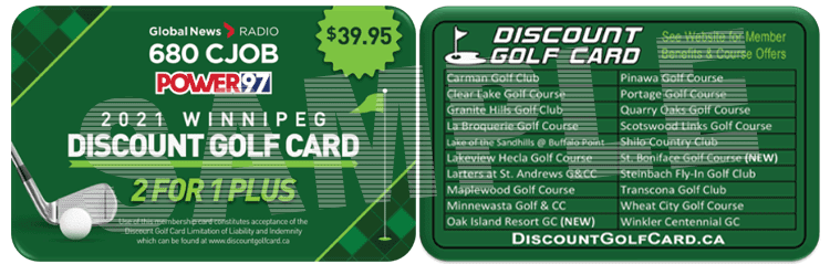 2021 Winnipeg Discount Golf Card